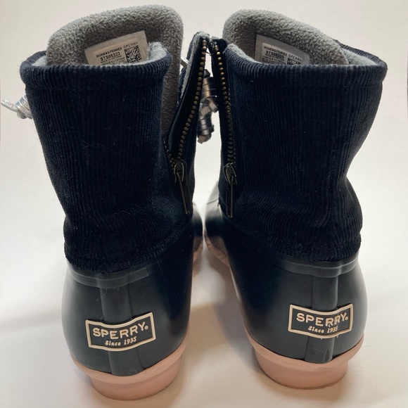 Sperry Black Corduroy with Pink Sole Duck Boot - Picture 3 of 8